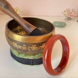 New Natural Red Agate Bangle Bracelet.